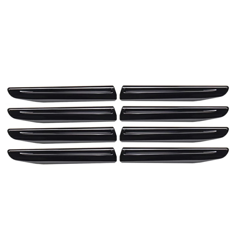 Front Grille Garnish Trim 8P Set Piano Black / Carbon Fiber Style / Chrome Mirror Finish Fits Toyota Land Cruiser LC300 ZX
