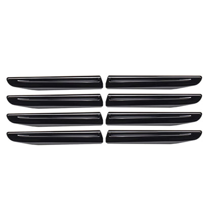 Front Grille Garnish Trim 8P Set Piano Black / Carbon Fiber Style / Chrome Mirror Finish Fits Toyota Land Cruiser LC300 ZX