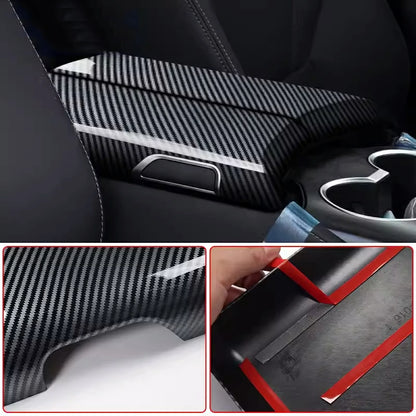 ABS Plastic Armrest Cover Trim Carbon Style 4P Set Fits Toyota Land Cruiser LC300