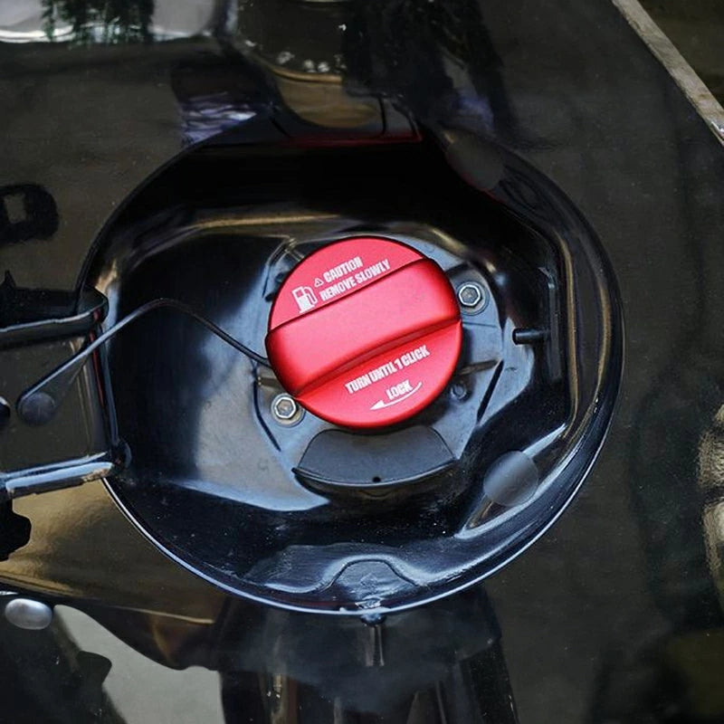 Aluminum Alloy Fuel Cap Cover Red / Blue Fits Toyota Land Cruiser  LC300 LC250