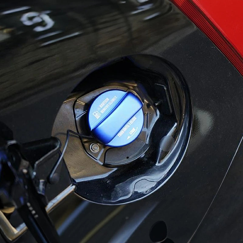 Aluminum Alloy Fuel Cap Cover Red / Blue Fits Toyota Land Cruiser  LC300 LC250
