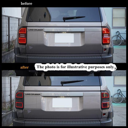 Fits Toyota Land Cruiser 250 Series Smoked Tail Cover / Rear Light Cover ABS Plastic