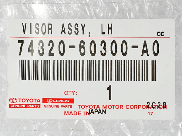 Genuine Toyota Land Cruiser 70 Series Sun Visor Sunshade Ivory 74320-60300-A0 Left side