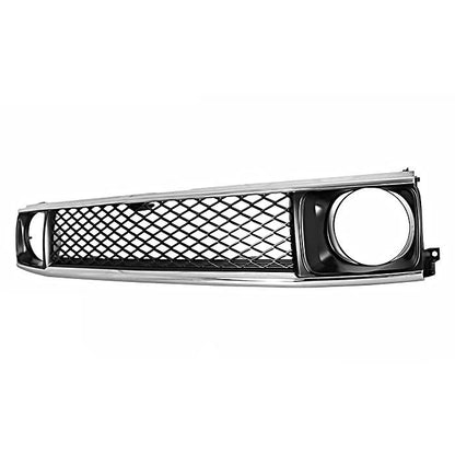 Fits Toyota Land Cruiser Prado 71/78 Series Round Eye Conversion Kit - Chrome & Black Vintage Grille, Emblem Stay & 7-inch Crystal Headlights Set
