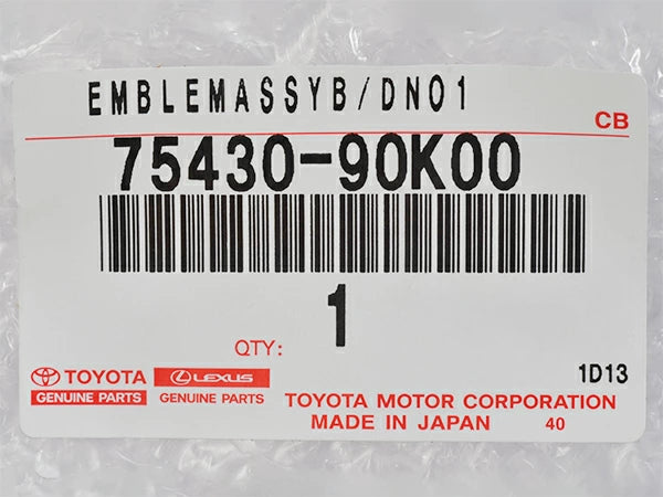 Genuine TOYOTA Land Cruiser 60 4WD Rear Emblem 75430-90K00 FJ62G FJ62V HJ60V HJ61V Late Model August 1987 - December 1989