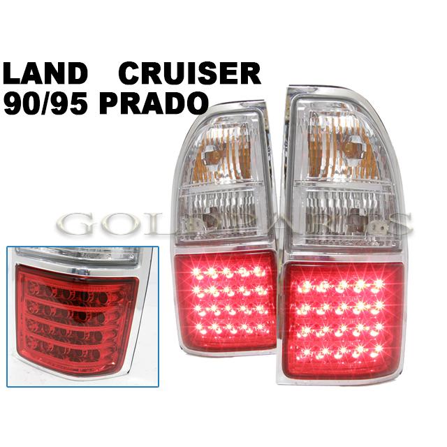 Fits TOYOTA Land Cruiser 90 95 Prado Crystal LED Tail Lamps Red Clear Type