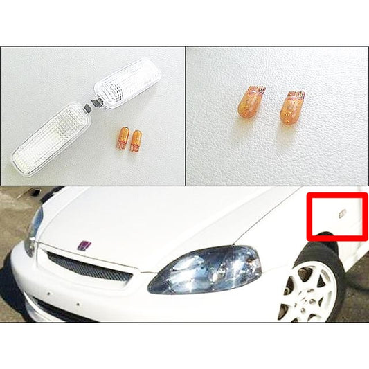 Genuine HONDA Civic EK9 97-00 Clear blinkers left and right front Fender Marker Lamp JDM