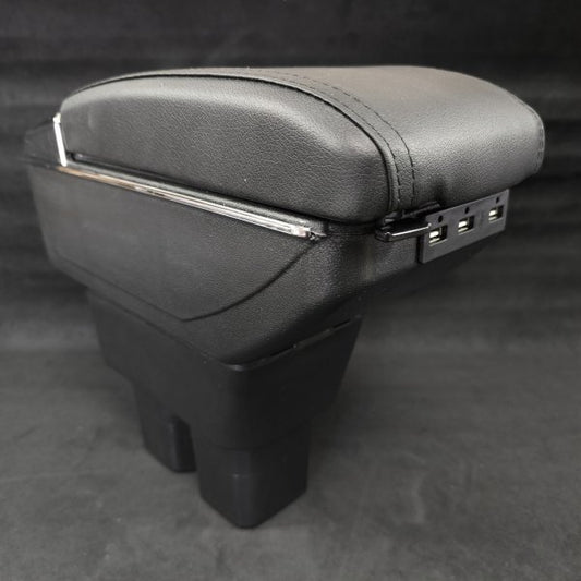 Armrest Console with USB Ports for Subaru Sambar TT1/TT2/TV1/TV2/TW1/TW2 – Black Leather with Cup Holder & Ashtray