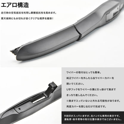 Water-Repellent Wiper Blade Set Fits Toyota Land Cruiser HDJ101K / UZJ100W (Late Model) – Front Left & Right + Rear (600mm + 550mm + 400mm) – U-Hook Type – 3-Piece Set