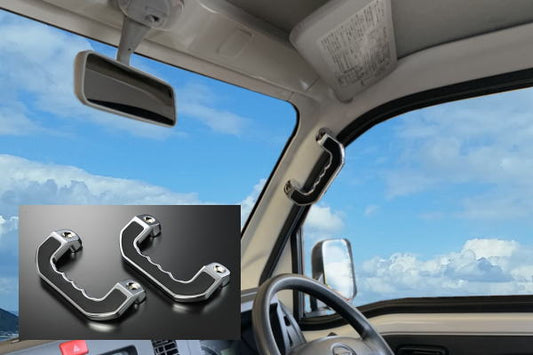 REIZ Chrome Plated Assist Grip Set for Daihatsu Hijet Truck S500/S510P with Rubber Grip