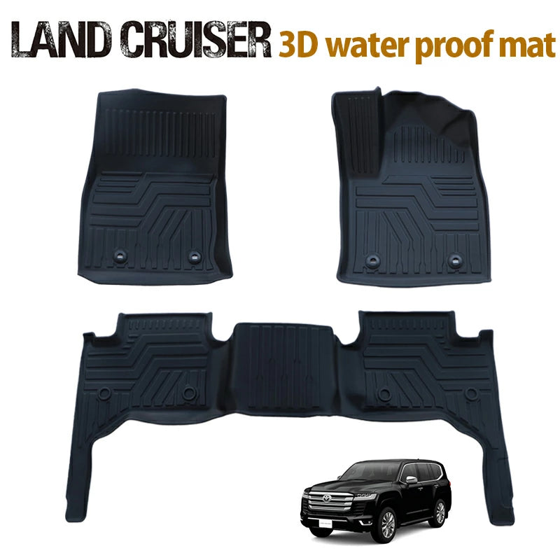 Waterproof TPE 3D Floor Mat Set Fits Toyota Land Cruiser VJA300W FJA300W Gasoline & Diesel Models