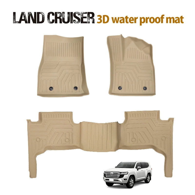 Waterproof TPE 3D Floor Mat Set Fits Toyota Land Cruiser VJA300W FJA300W Gasoline & Diesel Models