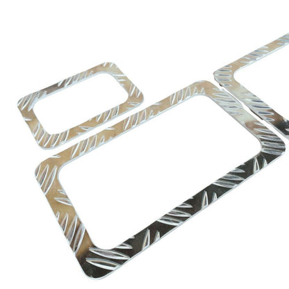 Aluminum Checker Plate Tail & Backup Lamp Ring Set 3-Piece Kit Fits Suzuki Carry / Super Carry DA16T