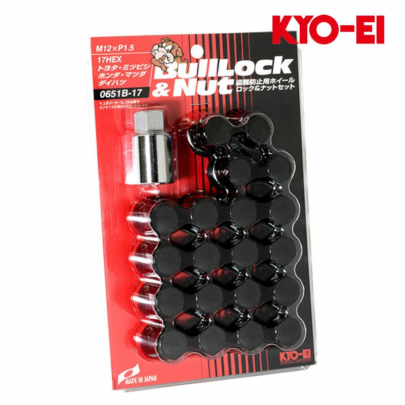 KYO-EI Wheel Nuts Set for Toyota Land Cruiser Prado 70 Series M12xP1.5 Tapered Black 24pcs