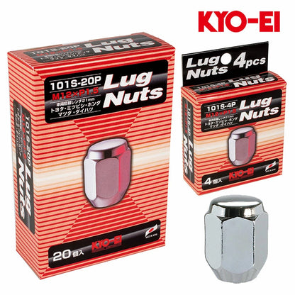 KYO-EI Chrome Tapered Wheel Nuts M12xP1.5 for Toyota Land Cruiser Prado 24pcs