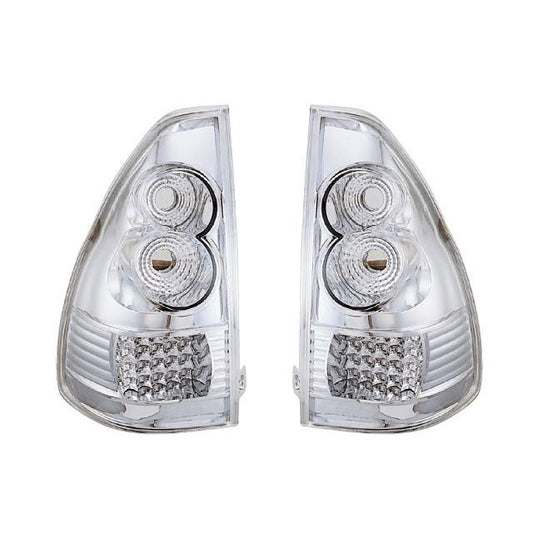 Fits Toyota Land Cruiser 120 Series LED Tail Lamp Chrome Inner Crystal Lens
