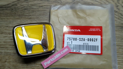 HONDA GENUINE JDM S2000 AP1 AP2 Yellow H Emblem Badge Ornament OEM Parts