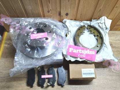 Fits HONDA ACTY HA3 HA4 Front Brake Rotors & Pads & Shoes Left and Right Set