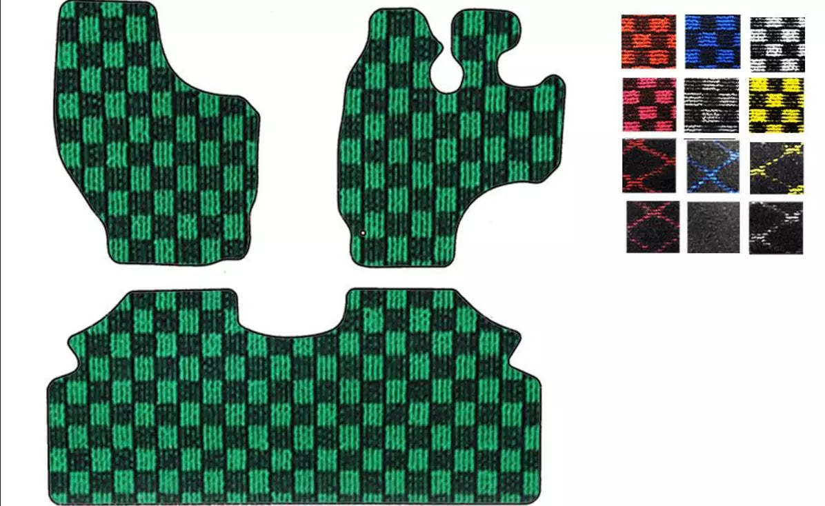 Floor Mats Front Rear fits Honda Acty VAN HH3 HH4 Checkered Dia Please choose