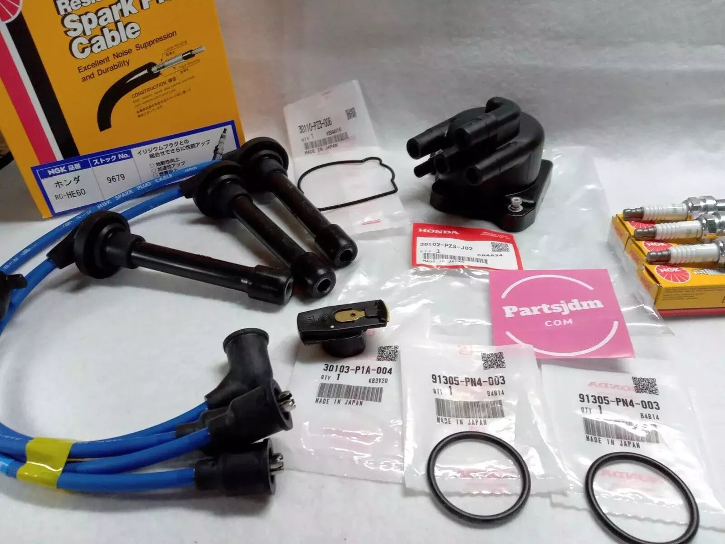 Fits HONDA Acty HA1 HA2 HA3 HA4 Distributor Cap Rotor Spark Plugs Cable Kit