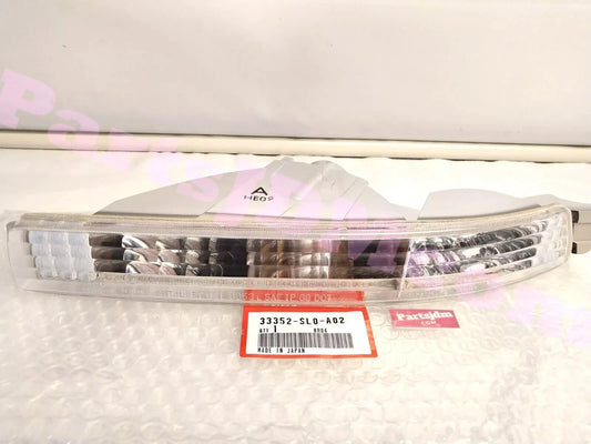 مصباح زاوية جانبي يسار شفاف أصلي من هوندا، رقم القطعة 33352-SL0-A02، متوافق مع سيارات NSX وأكيورا موديلات 90-01 (ياباني)