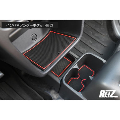 REIZ Interior Rubber Mat Black × Black Line 17 Pieces Fits DA16T Carry / Super Carry