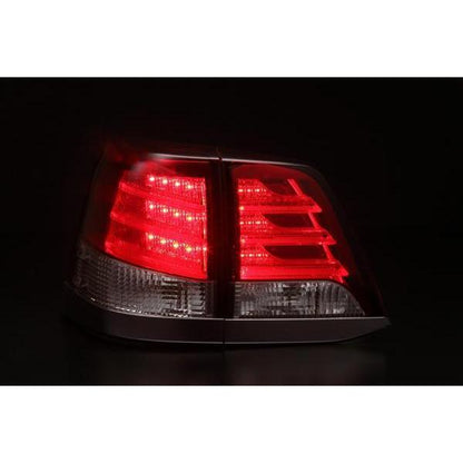 يناسب مصابيح LED الخلفية لسيارة تويوتا لاند كروزر من سلسلة 200 ذات العدسة الحمراء المدخنة