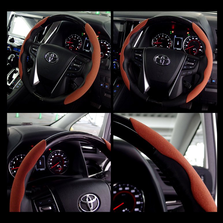 Fit LEXUS LX570 Alcantara Suede Steering cover Split type Brown