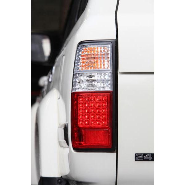 Fits Toyota Land Cruiser Prado 80 Series LED Combi Tail Lights Clear Red Tail Lamps Left & Right Set
