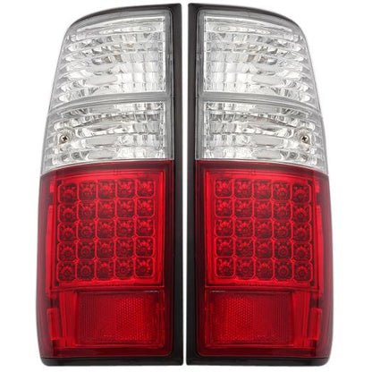 Fits Toyota Land Cruiser Prado 80 Series LED Combi Tail Lights Clear Red Tail Lamps Left & Right Set