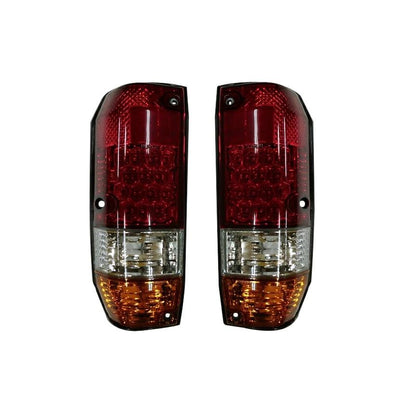 طقم مصابيح خلفية LED كريستالية ثلاثية الألوان، يسار ويمين، مناسب لسيارات تويوتا لاند كروزر برادو سلسلة 78 (الهيكل الطويل) LJ78G/W KZJ78G/W