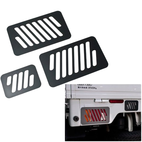 Diagonal Slit Design Tail Lens Cover Matte Black Made in Japan Fits Suzuki Carry Truck / Super Carry DA16T