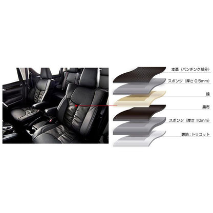Artina Proud Series Stylish Leather Seat Covers Black Fits Toyota Land Cruiser UZJ100W HDJ101K