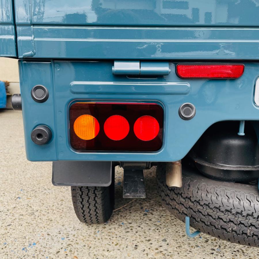 Smoked Tail Lens Cover Dark Smoke Triple Round Hole Type Left & Right Set Fits Suzuki Carry Truck / Super Carry DA16T