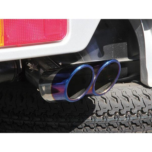 Universal Dual Tip Muffler Cutter for Downward Exhaust Cars - Titanium Color