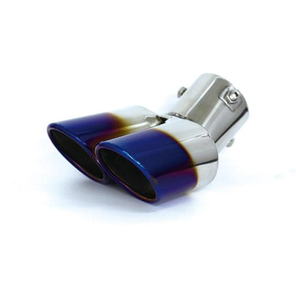 Universal Dual Tip Muffler Cutter for Downward Exhaust Cars - Titanium Color