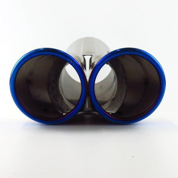 Universal Dual Tip Muffler Cutter for Downward Exhaust Cars - Titanium Color