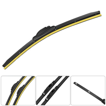 Flat Aero Wiper Blade Set Fits Toyota Land Cruiser 100 incl. Cygnus HDJ101K / UZJ100W – Front Only – Graphite/Molybdenum Coated – Quiet Operation 2 Pieces