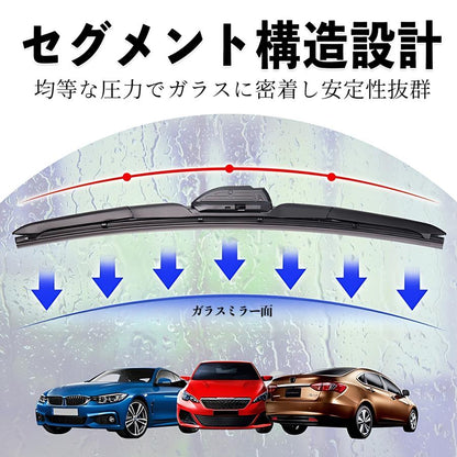 Flat Aero Wiper Blade Set Fits Toyota Land Cruiser 100 incl. Cygnus HDJ101K / UZJ100W – Front Only – Graphite/Molybdenum Coated – Quiet Operation 2 Pieces