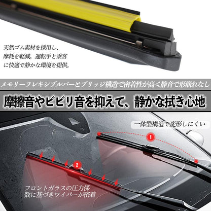 Flat Aero Wiper Blade Set Fits Toyota Land Cruiser 100 incl. Cygnus HDJ101K / UZJ100W – Front Only – Graphite/Molybdenum Coated – Quiet Operation 2 Pieces