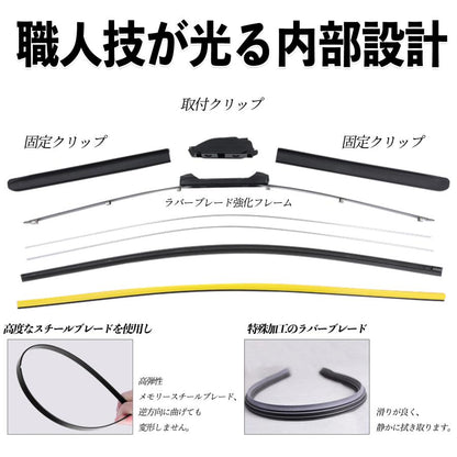 Flat Aero Wiper Blade Set Fits Toyota Land Cruiser 100 incl. Cygnus HDJ101K / UZJ100W – Front Only – Graphite/Molybdenum Coated – Quiet Operation 2 Pieces