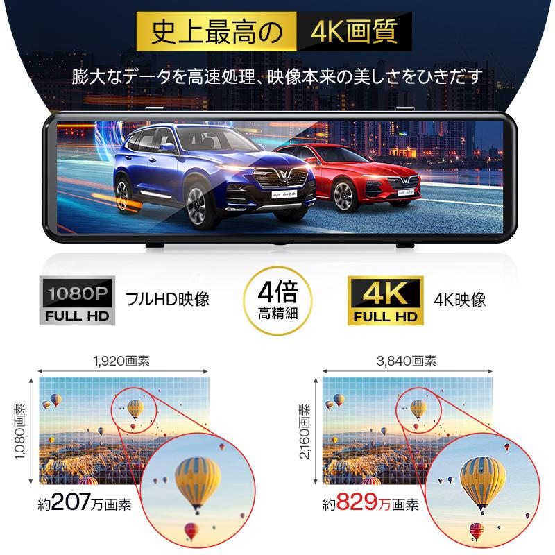 Joyhouse 12 Inch Mirror Dash Cam Dual Cameras 4K Front Rear SONY Sensor GPS